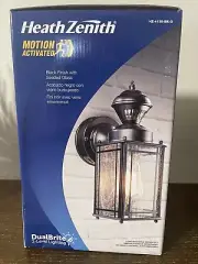 Black Motion Sensor Outdoor Security Flood Light Wall Mount Metal Seeded Glass