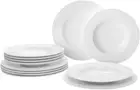 , Royal, Table Set for up to 6 People, 12 Pieces, Premium Bone China, White