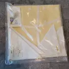 HS & Co Belgian Linen Yellow Fleur De Lis 42 x 42 Yellow Tablecloth & 4 Napkins