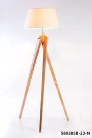 New Oriental Natural Twist Tripod Floor Lamp with White Shade