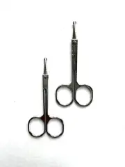 2 Pack - 3.5" Safety Nose Mustache Facial Hair Scissors for Trimming