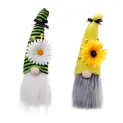 Sunflower Garden Gnome Bee Gnomes Scandinavian Swedish Nisse Tomte Ornaments