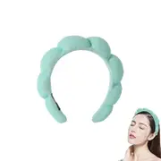 Spa Headband for Women Sponge for Washing Face Skincare Shower-Green