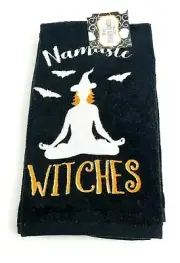 Namaste Witches Set Of 2 Kitchen Towels 100% Cotton Halloween
