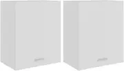 Hanging Cabinet with Door, Simple Design, Wall Mounted Storage Cabinet for Kitchen Bathroom, Set of 2, 50 x 31 x 60 cm, Engineered Wood
