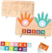 Ｓｉｍｈｏａ Number Counting Blocks Math Game Math Addition and Subtraction Handmade Felt Finger Math Toy Set for Age 3+