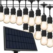Solar String Lights, 15 LED Outdoor Light Bulbs Solar String Light Vintage Wa...