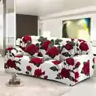 Stretch Dust-proof Sofa Cover Elegant Rose Flowers Design Couch Cover 1-4 Seater