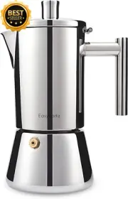 Stainless Steel Moka Pot 4 Cup 200ml Espresso Maker Induction Italian Coffee