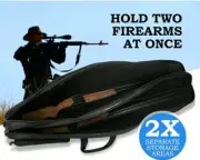 48" Double Gun Rifle Bag 600D Foam Case Storage Shotgun Hunting Shooting