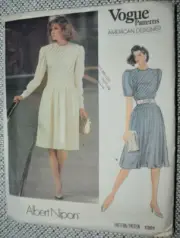 Vogue 1301 Misses Sz 10 Albert Nipon Dress Sewing Pattern Uncut