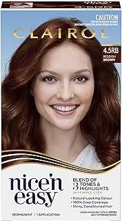 Clairol Nice 'N Easy Permanent Hair Colour 4.5RB Natural Redish Brown, 100% Grey Coverage, Natural Looking Hair Colour