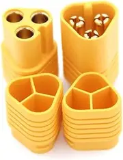 RC Helicopter Parts for Amass MT60 Connector Plug 2 Pair 3.5mm 3 Pole Bullet Connector Plug Set for RC ESC to Motor for RC Multicopter Quadcopter Airplane Replacement (Color : Yellow)