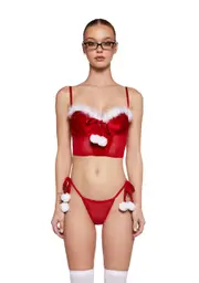 [Sugar Thrillz] Frosty Bite Lingerie Set - Red