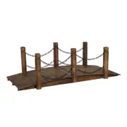 HORTIKRAFT Chain Wooden Bridge Rustic Ornaments Garden Decor Yard Arc Creek