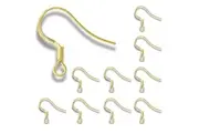 10pcs Gold Earrings Ear Wire Hypoallergenic Metal French Shepherd Hook Findings
