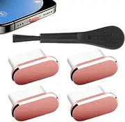 wiroouia Type C Dust Plug,Port Dust Cover Set of 4 | Dust-Proof USB Charging Port Protector with Brush for Tablet Mobile Phone Hiking Travel Home Outdoor Camping