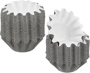 sourcing map 200Pcs Dark Coffee Grease-Resistant Cupcake Liners Standard Heavy Duty Paper Muffins Baking Cups Wave Flared Wrappers for Party Wedding Birthday
