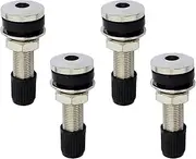 4PCS Copper Nickel Plated Tire Valve Stems with Dust Caps, 65PSI 450KPA Max Universal Tubeless Valves for Car & Motorcycle Parts
