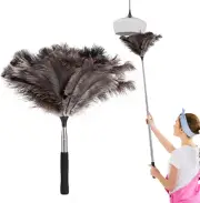 Extendable Ostrich Feather Duster – 17''-47'' for Easy, Reusable Cleaning