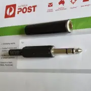 2 Pcs 6.5mm Stereo Audio Jack Male Plug And Line Socket Connector 1/4 Inch