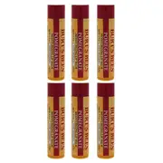 Burts Bees Pomegranate Moisturizing Lip Balm by Burts Bees for Unisex - 0.15 oz Lip Balm - Pack of 6