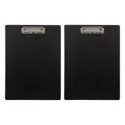 2x Marbig Enviro A4 File Clipboard Paper Office Document Holder w/ Clip Black