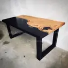Epoxy Resin Table Transparent Green Resin Dining Table Top Home Decor