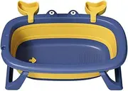 Pet Bathtub Portable, Collapsible Dog Bath Tub, Foldable Pet Shower Basin, Anti Slip Dogs Bathtub, Fun Crab Model Pet Shower Tub, Large Capacity, 66 x 44 x 20 cm, Blue