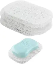Snowkingdom 4 Pack White Soap Saver Holder for Bar Soap Shower Bathroom Dish Sel