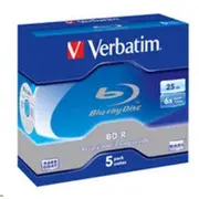 Verbatim 43715 Blu-Ray BD-R 25GB 5pk Jewel Case 6x [43715]
