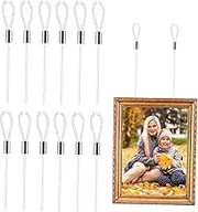 GARIOUANS 12Pcs Clear Hanging Cord Picture Wire for Ornaments Frames Curtains Versatile Invisible String with Easy Setup for Home and Event Use