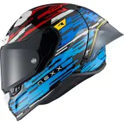 X.R3R Glitch Racer Blue Red Full Face Helmet