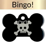 Custom Engraved Dog Tags Personalized Dog Collar Bone Pet ID Tags GIRL PIRATE