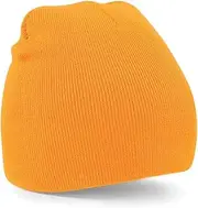 [Beechfield] Plain Basic Knitted Winter Beanie Hat (UK Size: One Size) (Fluorescent Orange)