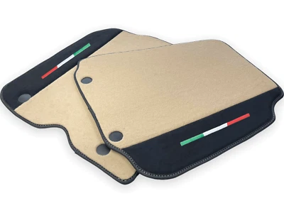 Genuine Alcantara Leather Floor Mats For Ferrari 812 Superfast Beige Carpet (for: Ferrari)
