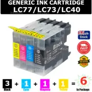6x Generic Ink Cartridge LC77 LC73 For Brother DCP-J525W MFC-625DW MFC-6510DW