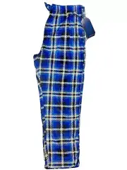 3pk Mens Printed Micro fleece Lounge / Sleep pant Plaid - Black/Blue/Grey
