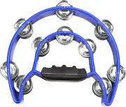 Tambourine Metal Jingles Hand Held Percussion Half-Moon Double Row Tambourine fo