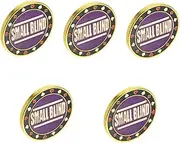 Totority 5pcs Big and Small Blinds Poker Cards Metal Game Markers Counting Money Tokens Poker Counting Chips Small Double-Sided Poker Chips Novelty Poker Markers Gambling Tokens Purple Iron