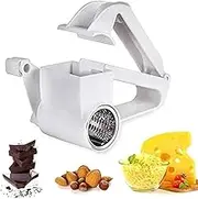 Hand-Operated Rotary Cheese Grater - Upgraded Manual Handheld Cheese Cutter with Stainless Steel Drum, Hand Crank Kitchen Tool for Grating Hard Cheese, Nuts, Chocolate