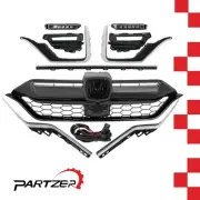 Front Grille Headlight Trim Fog Light Bracket For 2020-2022 Honda CRV Set 11pcs (for: Honda)