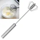 Kitchen Egg Beater Semi-automatic Stainless Steel Small Egg Whisk Hand Mixer