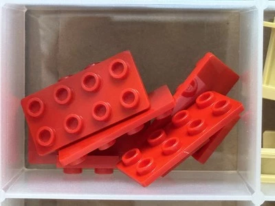 LEGO Parts - Red Bracket 1 x 2 - 2 x 4 - No 93274 - QTY 5