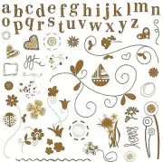 FANCY PANTS 12" x 12" Clear Stamp Set 62 Stamps Doodles And Things Alphabet New