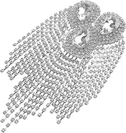 STOBOK Unique Tassel Epaulette Shoulder Chain Rhinestone Shoulder Chains for Men Fringe Epaulette for Parties