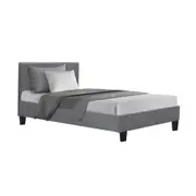 Bed Frame Fabric - Grey Single