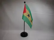 Closeout 4"x6" Hand Held Table Top International Flag - Sao Tome & Principe