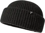 [Comhats] Oversize L/XL/XXL Merino Wool Blend Short Fisheman Beanie Lightweight Warm Hat for Cold Weather Winter