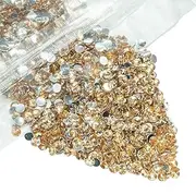 qiipii 8000PCS 3mm Champagne Gold Crystal Resin Rhinestones for Crafts Flatback Golden Rhinestones Bulk SS10 Non-Hotfix Stones Diamonds Crystals Gems for Face Eyes Makeup Mugs Tumblers DIY Crafts etc